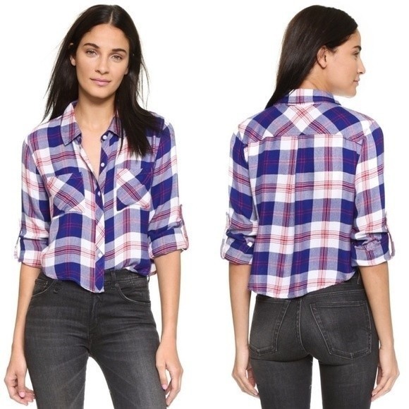 Rails Tops - FINAL PRICE Rails Rian Cropped Button Up Plaid Flannel